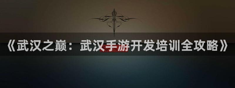 恒盛娱乐注册：《武汉之巅：武汉手游开发培训全攻略》