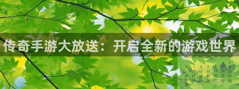 恒盛娱乐登陆：传奇手游大放送：开启全新的游戏世界